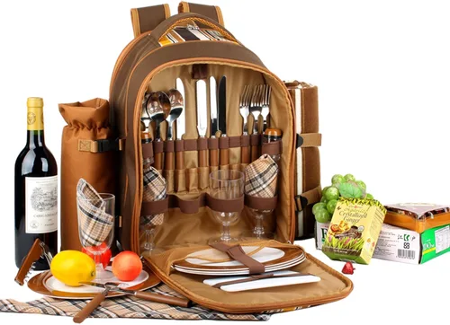 Miniatura 2 de Apollo Walker Mochila de picnic para 4 personas con compartimento refrigerador, bolsa de vino, manta de picnic (45 x 53 pulgadas), lo mejor