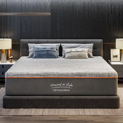 Miniatura 14 de Colchón tamaño Queen de 8 pulgadas, colchón con espuma viscoelástica de gel y resortes en bolsillos, Euro Top de firmeza media, color negro