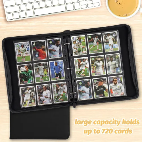 Miniatura 2 de Carpeta de tarjetas intercambiables, carpeta de álbum de colección de tarjetas con 720 bolsillos laterales de carga, carpeta de álbum de 9 bolsillos