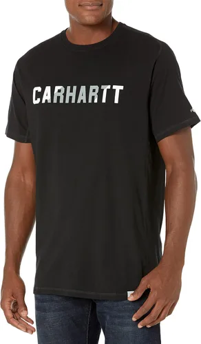 Carhartt Camiseta de manga corta con logotipo de bloque de peso medio para hombre