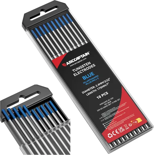 Miniatura 23 de ARCCAPTAIN Electrodo de soldadura TIG de tungsteno, paquete de 10 unidades de 1/16 x 7 pulgadas (dorado, 1.5% lantanado, WL15/EWLa-1.5)