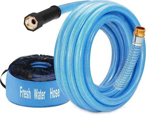 Miniatura 9 de Kohree: Manguera de agua para caravana de 15 pies mejorada, manguera de agua potable premium de 5/8" para autocaravana, sin fugas, sin arrugas