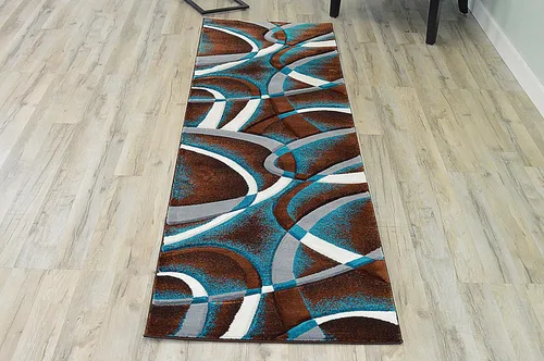 Miniatura 17 de Alfombra abstracta moderna de 5 x 7 pies, alfombra contemporánea de alta calidad, alfombra gruesa colorida para sala de estar, color borgoña