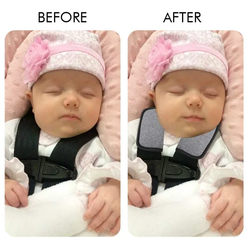 Miniatura 4 de Accmor Fundas de correa de asiento de automóvil para bebés y niños, fundas de correa de asiento de automóvil, almohadillas de hombro, fundas de Gris