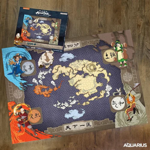Miniatura 3 de Aquarius Avatar The Last Airbender - Rompecabezas de 1000 piezas, diseño de mapa de cuatro naciones, rompecabezas de anime de 20 x 28 pulgadas