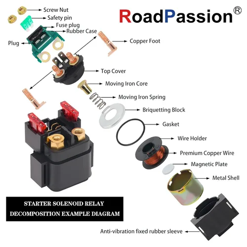 Miniatura 4 de Road Passion Relé solenoide de arranque para Yamaha XV1600 Road Star Midnight Star Silverado 1999-2003