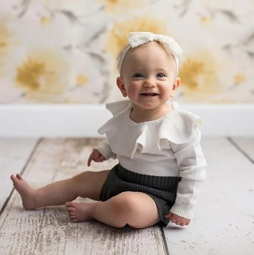 Miniatura 25 de ZAXARRA Suéter de bebé niña mameluco suéter de punto bordado flor sudadera mameluco ropa de otoño infantil