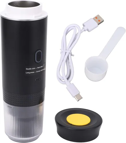 Miniatura 7 de Cafetera eléctrica portátil, cafetera de viaje autocalentable con diseño de cápsula, presión de 15 bares, material, cafetera para viajes, oficina