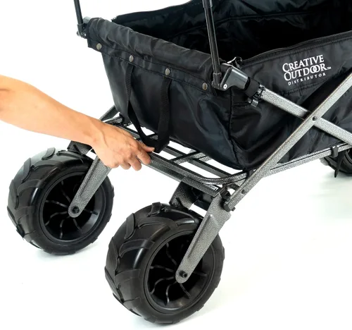Miniatura 6 de Cochecito creativo para exteriores, carrito de playa XXL Deluxe con toldo, carrito plegable plegable y portátil, soporta hasta 200 libras