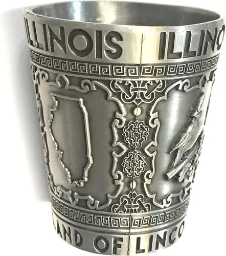 States Souvenir Metal Shot - Texas, Nashville, Indiana, Iowa, St. Louis, Chicago, Kentucky, Ohio, Illinois, chupito de metal coleccionable con