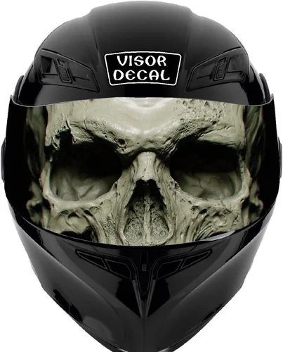 Miniatura 6 de Calcomanía de visera de calavera para casco compatible con: Icon Shoei Bell HJC Scorpion AGV V2 (V25 Skull)