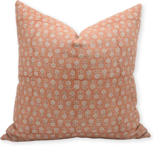 Miniatura 13 de Fundas de almohada de lino grueso con estampado de bloques, 14x14 pulgadas, fundas de almohada vintage hechas a mano para sofá y sofá, funda