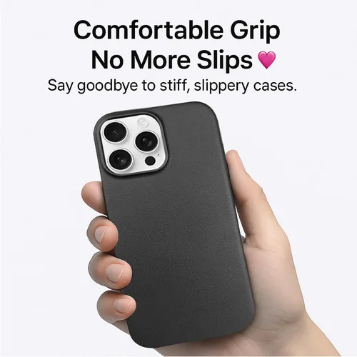 Miniatura 8 de Funda de cuero para iPhone 14 Pro Max - Cuero de grano completo compatible con MagSafe - Funda protectora delgada con botones metálicos y tarjetero