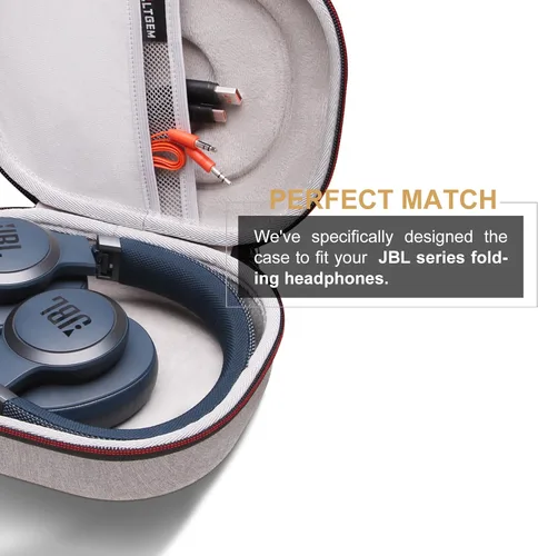 Miniatura 4 de LTGEM - Funda rígida para auriculares JBL - Gris exterior+interior gris/ Azul oscuro