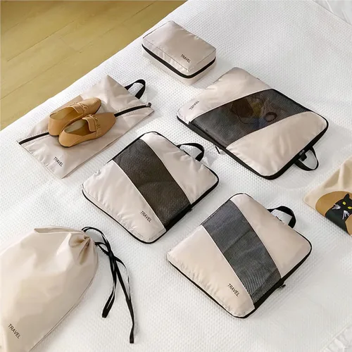 Miniatura 5 de UNANTOR Juego de 6 cubos de compresión de gran tamaño, organizadores de equipaje y bolsas de viaje