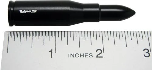 Miniatura 2 de VMS RACING 223 Cal Caliber Black BULLET 3 pulgadas ANTENA de calibre pesado CNC mecanizado billet aluminio corto compatible con Nissan 350z Z