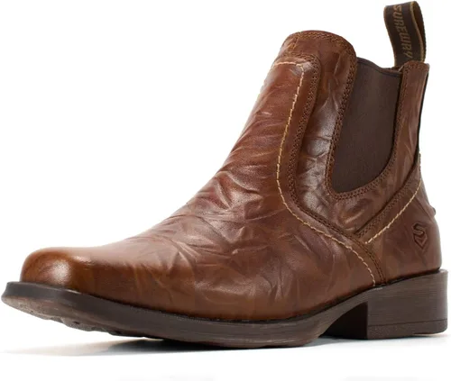 Miniatura 8 de SUREWAY - Botas vaqueras Chelsea del oeste para hombre, punta cuadrada, resistentes para todo tipo de clima, diseñadas para mayor comodidad