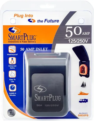 Miniatura 2 de SmartPlug Ensamblaje de entrada y cubierta de alimentación Shore de 50 amperios 125/250 V, entrada de 50 amperios con sellos resistentes a
