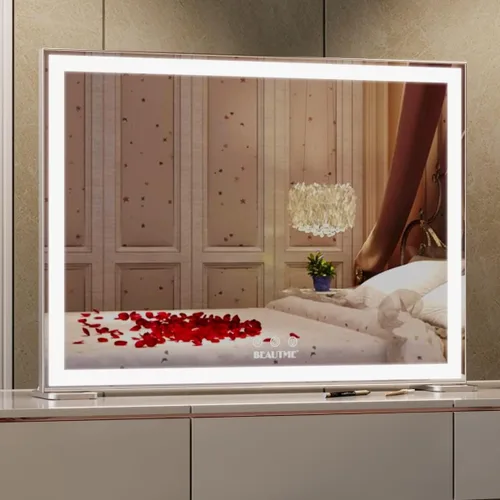Miniatura 18 de ANYHI Hollywood Espejo de maquillaje con luces, espejo grande iluminado para tocador, espejo de escritorio/pared con luces, pantalla táctil