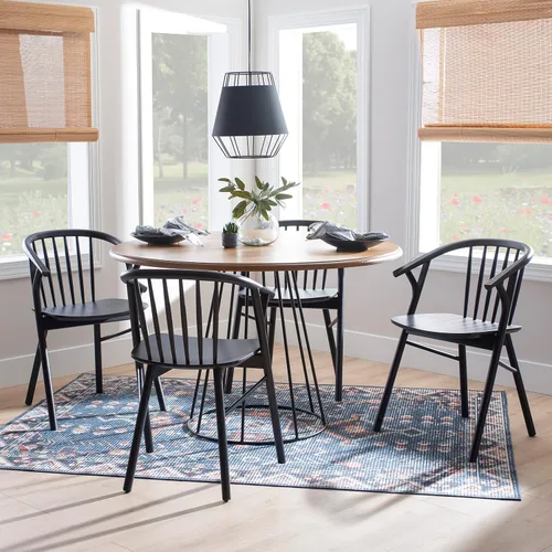 Miniatura 6 de Linon Breeanne - Silla de comedor con respaldo y silla de montar Windsor color negro