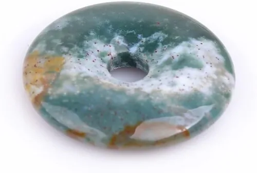 Miniatura 19 de JOE FOREMAN Anillo de cuarzo amatista natural de 1.181 in con colgante de donas circulares para hacer joyas, 1 unidad, Piedra