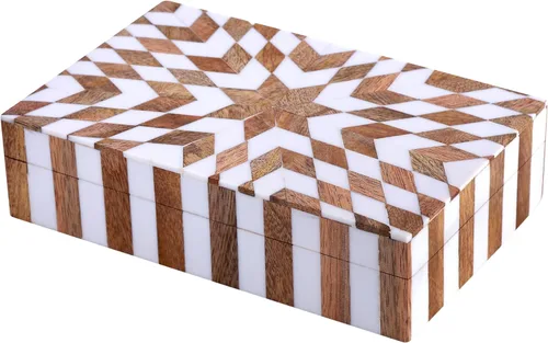 Miniatura 69 de Handicrafts Home Caja de recuerdo decorativa de 8 x 5 – Pequeña caja organizadora con tapa, almacenamiento decorativo Boho, caja de memoria retro