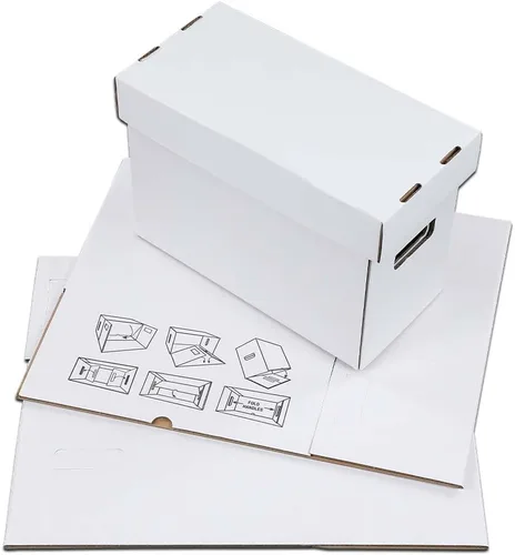 Miniatura 7 de G-PLUS Caja de almacenamiento para cómics de cómics con capacidad para 150-175 cómics, plegable y apilable, caja corta a prueba de humedad, cartón