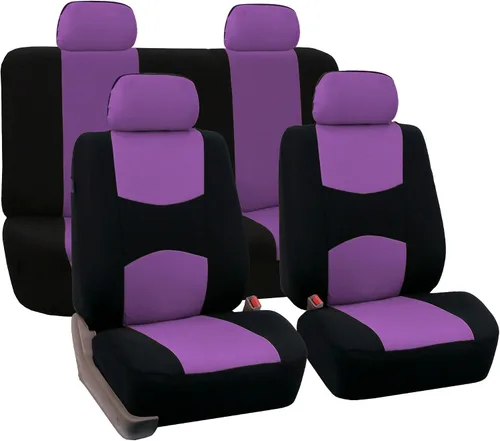 Miniatura 39 de FH Group - Juego de fundas de asientos para automóvil, de tela beige, para SUV, sedán y camioneta, para asientos de respaldo bajo con reposacabezas