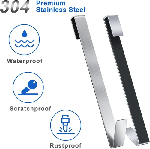 Miniatura 8 de Ganchos para puerta de ducha de 12 pulgadas, ganchos de ducha para toallas, ganchos de toalla extendidos resistentes sin perforaciones para puerta