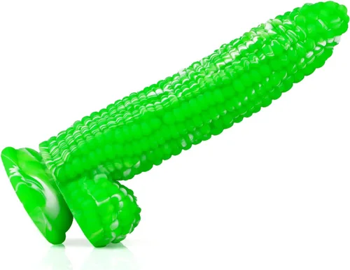 Miniatura 11 de Consolador monstruo colorido grano grande maíz adulto juguete sexual con fuerte ventosa 8 pulgadas consoladores vegetales suaves flexibles - rosa