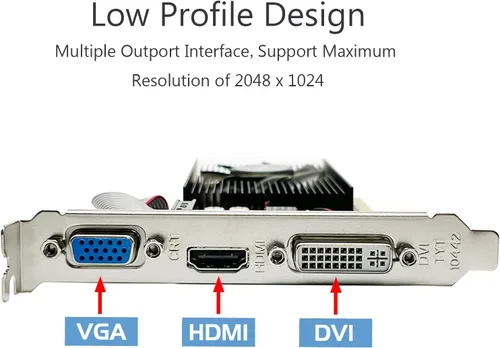 Miniatura 4 de QTHREE GT 210 Tarjeta gráfica, 1024 MB, DDR3, 64 Bits, HDMI, DVI, VGA, Frecuencia de núcleo de 589 MHz, Tarjeta de video de escritorio para PC, PCI