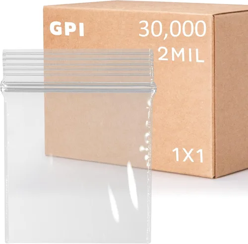 Miniatura 20 de GPI - Paquete de 100 bolsas de plástico transparente con cremallera de 1 x 1 pulgada de grosor, bolsas de plástico transparente con cierre