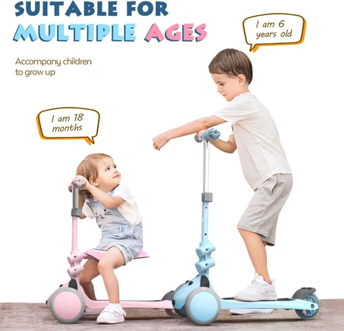 Miniatura 3 de MOUNTALK Scooter para Niños de 1-12 Años, Scooter de 3 Ruedas para Niños Pequeños de 1-3/3-5/5-8/8-12 Años Niños y Niñas con Alturas Ajustables