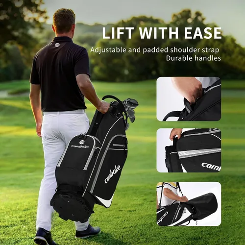 Miniatura 2 de Bolsa ligera para carrito de golf con divisores de longitud completa de 14 vías, bolsa enfriadora, bolsa de golf para hombres y mujeres con correa