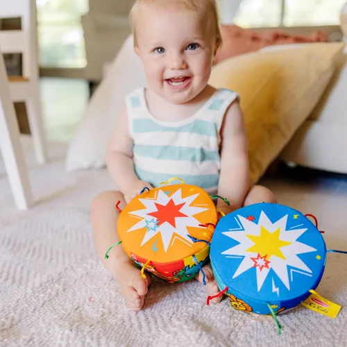 Miniatura 2 de Melissa & Doug K's Kids Bongo Drums - Instrumento musical suave, multicolor, 1 EA