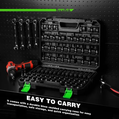 Miniatura 8 de TecoTek Juego de 84 piezas de 3/8 pulgadas Drive Master Hex Bit Impact Socket Set, Impact Allen Bit Socket Set, Star Bits, Stubby Bits, estrella a