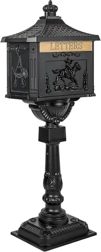 Miniatura 6 de Pedestal vertical de aluminio fundido resistente de la seguridad de la caja postal del buzón de correo del buzón