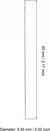 Miniatura 2 de uxcell Agujas de cuentas finas y largas rectas hilos de bordado de acero inoxidable de 2.17 pulgadas 50