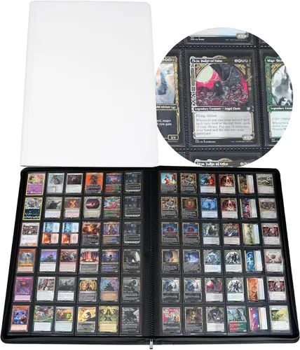 Miniatura 10 de Premium 2300 bolsillos Carpeta para tarjetas, álbum grande de 36 bolsillos con más de 2000 tarjetas sin anillas - Carpeta con carga lateral