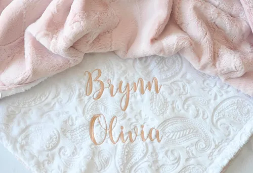 Miniatura 3 de Manta de bebé de felpa personalizada con nombre personalizado para el nombre del bebé de las niñas, regalo de bebé personalizado para baby shower
