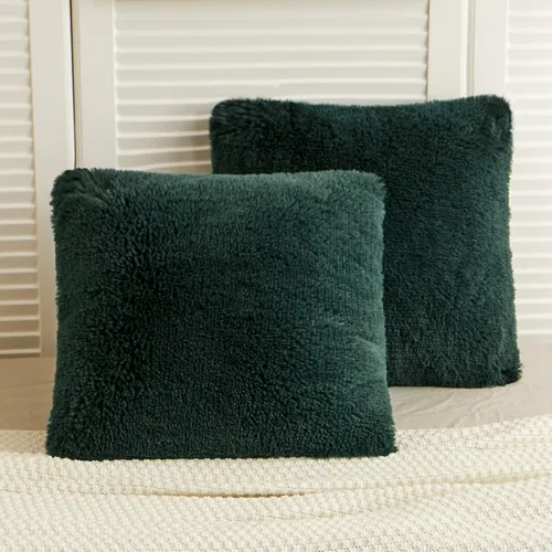 Miniatura 10 de LIFEREVO Paquete de 2 fundas de almohada de piel sintética esponjosa, fundas de almohada cuadradas de 18 x 18 pulgadas, fundas de almohada Blanco
