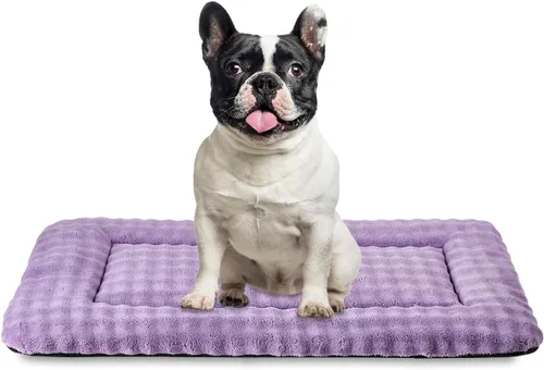 Miniatura 10 de Tapete de cama para mascotas, para gatos y perros pequeños, lavable y suave para mascotas, tapete para dormir con patrón de burbujas 3D, morado