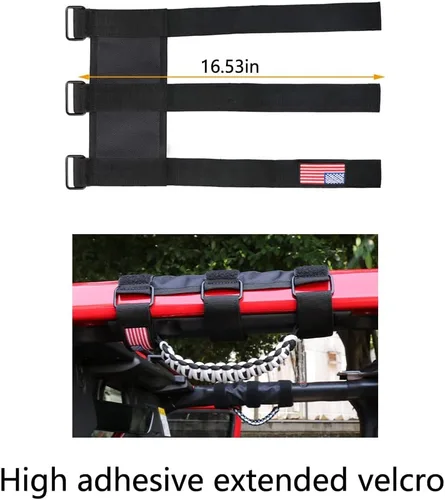 Miniatura 4 de 2 x Asas de Agarre para Barra Antivuelco, Mango de Agarre de Paracord para Jeep Wrangler YJ TJ JK JL y Gladiator JT 1955-2022 UTV ATV, Compatible