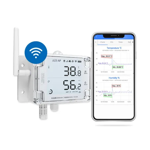 Miniatura 9 de GS1-A Termómetro inteligente con WiFi, higrómetro, registrador de datos de temperatura y humedad IP65, compartición de dispositivos, informes