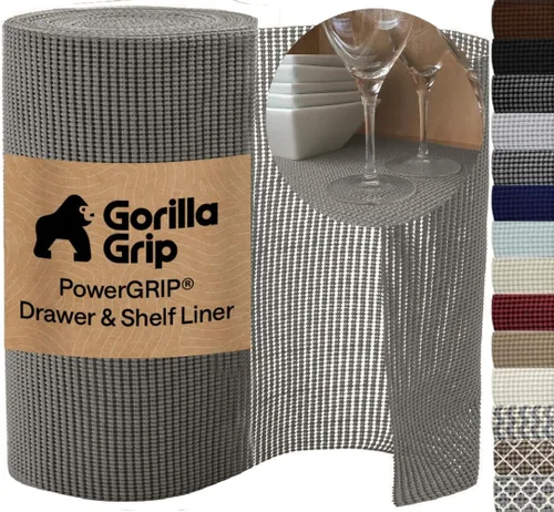 Miniatura 11 de GORILLA GRIP powerGRIP - Forro para estante de cajón y gabinete, agarre grueso y fuerte, forros no adhesivos que protegen armarios de cocina