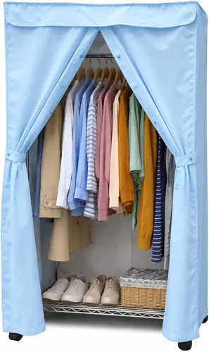 Miniatura 12 de Formosa Covers Funda portátil para estante de ropa, protege tu ropa del polvo, mantiene tu habitación organizada en beige caqui (solo funda)