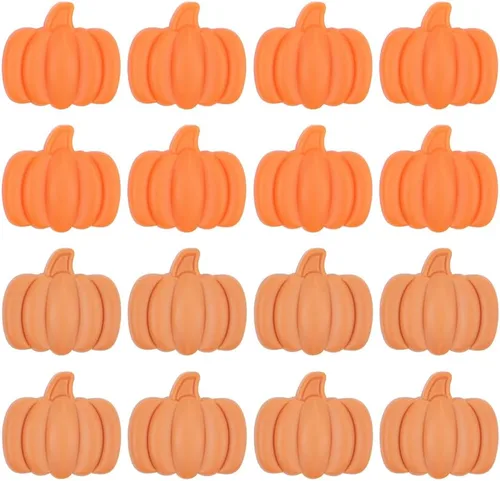 16 cuentas de calabaza de silicona para festivales, cuentas focales en forma de calabaza para manualidades, cuentas focales para bolígrafos,