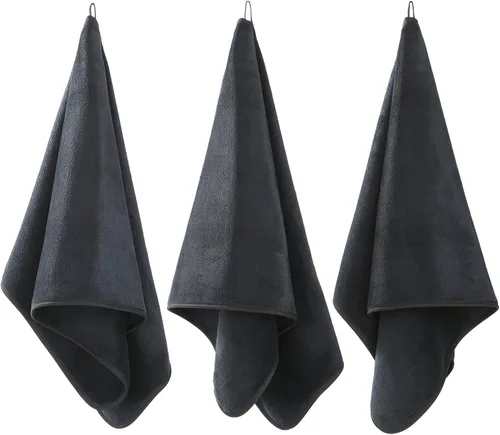 Miniatura 23 de Toallas de microfibra para gimnasio de tamaño grande súper suaves para ejercicio, fitness, deportes, entrenamiento, 380-GSM 15 pulgadas x 31