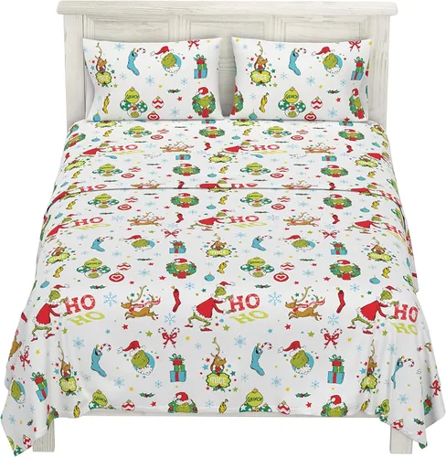 Miniatura 20 de Elfo en la estantería de vacaciones y Navidad - Juego de sábanas súper suaves 100% algodón franela, tamaño matrimonial