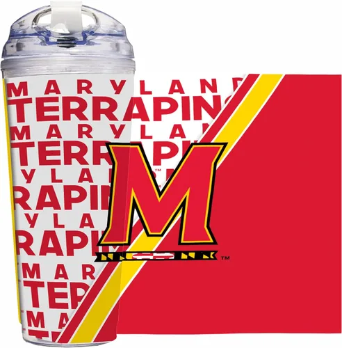 Miniatura 110 de Rico Industries Taza acrílica NCAA estándar de 24 onzas con tapa con bisagra, taza de doble pared oficialmente licenciada con pajita